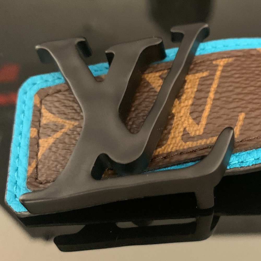 Lv Reversible Shape Patchwork 40mm Belt Mp205v - image 1